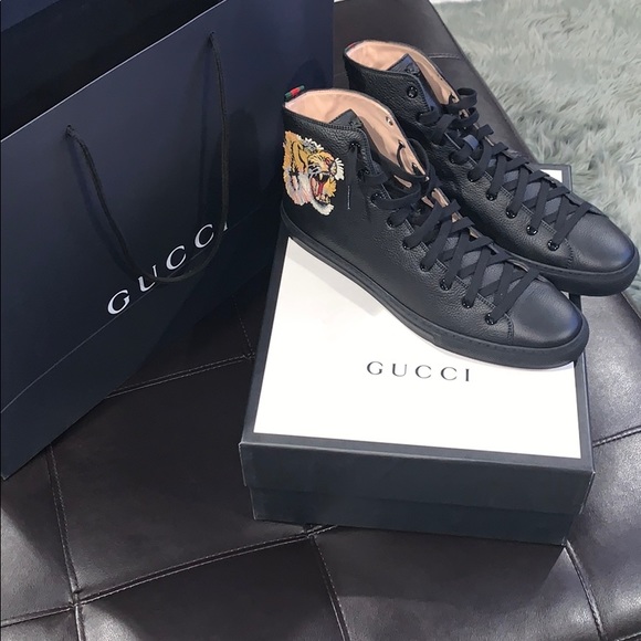 GUCCI
Leather High-Top Men's Sneakers Size 13 - Picture 2 of 4